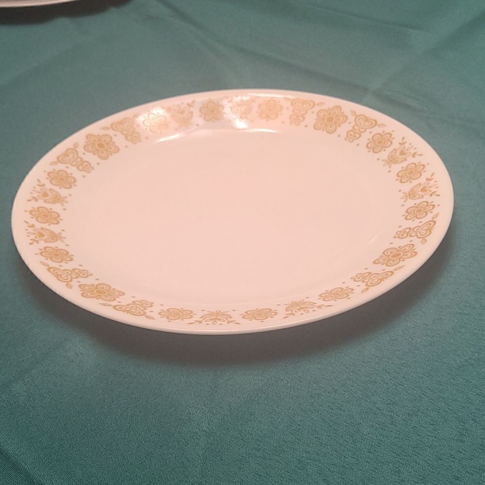 Corelle butterfly gold dinner plates